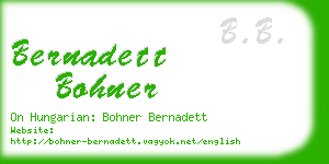 bernadett bohner business card
